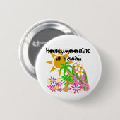 Badge Rond 5 Cm Honeymooning en Hawaï (Devant & derrière)