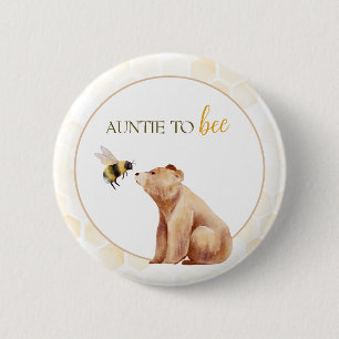 Badge Rond 5 Cm Honeypeb tante to Bee Baby Bear Baby shower