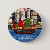 Badge Rond 5 Cm Hong Kong Sampan La perle de l'Orient (Devant)