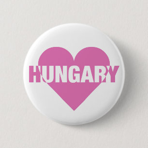 Badge Rond 5 Cm Hongrie Boutons Amour