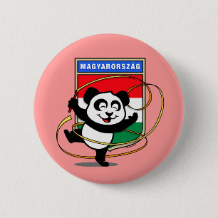 Badge Rond 5 Cm Hongrie Gymnastique rythmique Panda