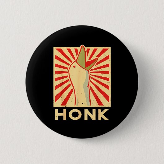 Badge Rond 5 Cm Honk Goose - Funny Duck Chicken Meme Idea (Devant)