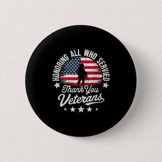Badge Rond 5 Cm Honoring All Who Served Thank You Veterans Day Mil (Devant)