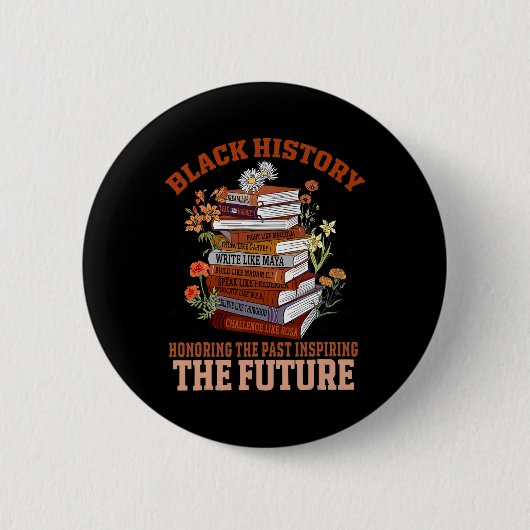 Badge Rond 5 Cm Honoring The Past Inspiring The Future Black Histo (Devant)