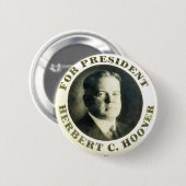 Badge Rond 5 Cm Hoover pour le président - bouton (Devant & derrière)