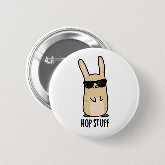 Badge Rond 5 Cm Hop Stuff Funny Lapin Lapin Pun (Devant & derrière)
