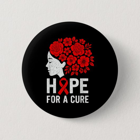 Badge Rond 5 Cm Hope Aids Butterfly Red Ribbon Hiv Aids Awareness  (Devant)