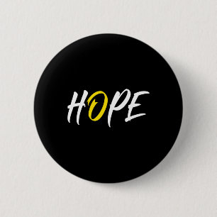 Badge Rond 5 Cm Hope Chilhood Cancer Awareness Ribbon jaune