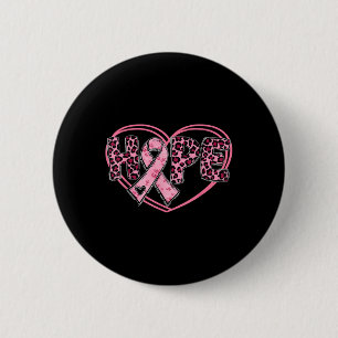 Badge Rond 5 Cm Hope Leopard Cancer du sein Sensibilisation Coeur