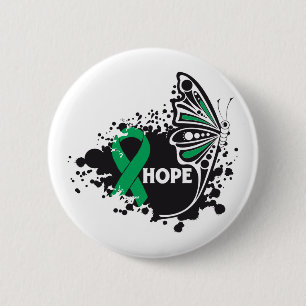 Badge Rond 5 Cm Hope Liver Cancer Butterfly