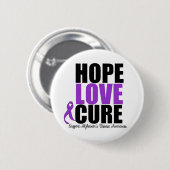 Badge Rond 5 Cm Hope Love Cure Alzheimer's Disease (Devant & derrière)