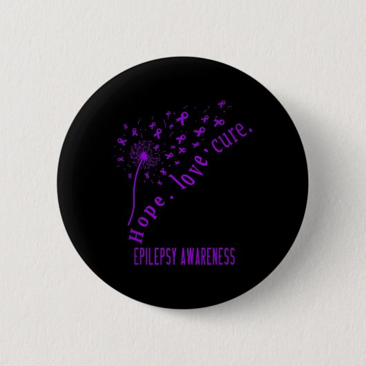Badge Rond 5 Cm Hope Love Cure Epilepsy Awareness T (Devant)