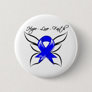Badge Rond 5 Cm Hope Love Faith Butterfly - Ankyloss Spondylitis