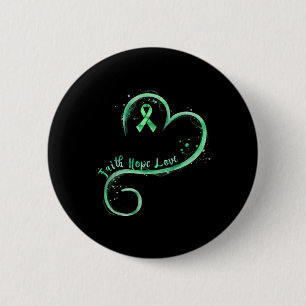 Badge Rond 5 Cm Hope Love Green Ribbon Sensibilisation à la santé