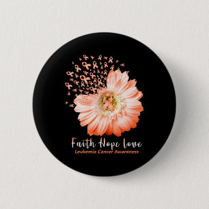 Badge Rond 5 Cm Hope Love Leukemia Sensibilisation Orange Ribbon D