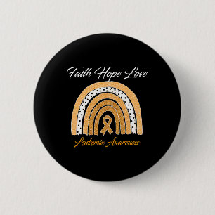 Badge Rond 5 Cm Hope Love Leukemia Sensibilisation Ruban Orange Ar