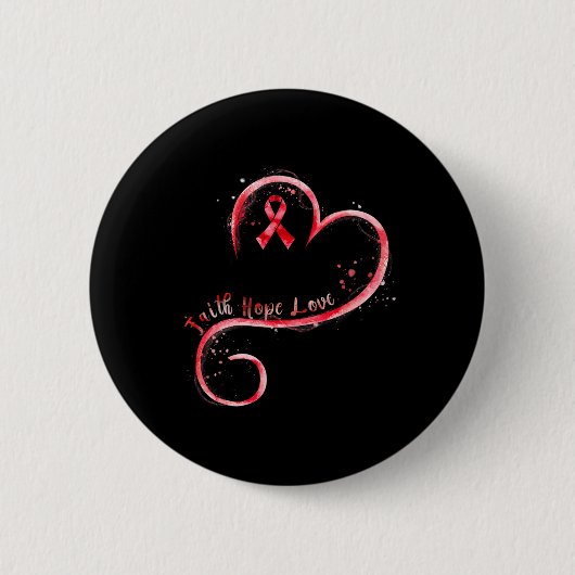Badge Rond 5 Cm Hope Love Red Ribbon Sensibilisation aux maladies  (Devant)