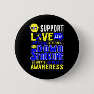 Badge Rond 5 Cm Hope Love World Down Syndrome Day Femmes Enfants