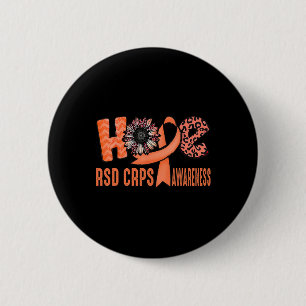 Badge Rond 5 Cm Hope Orange Ribbon Leopard Tournesol Rsd Crps Awar