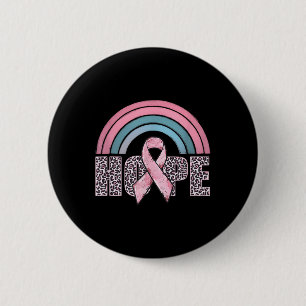 Badge Rond 5 Cm Hope Pink Ribbon Leopard Sensibilisation au cancer
