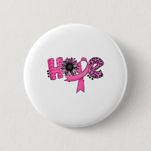 Badge Rond 5 Cm Hope Pink Ribbon Leopard Sunflower Breast Cancer A