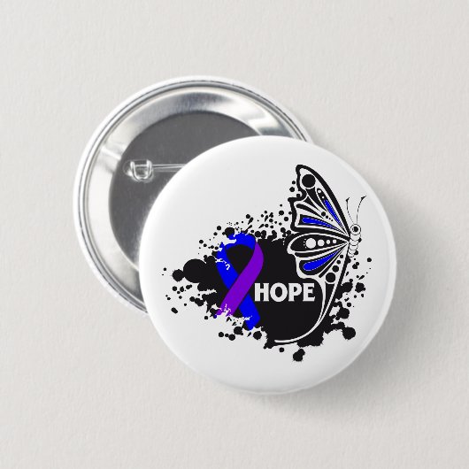 Badge Rond 5 Cm Hope Rheumatoid Arthrite papillon (Devant & derrière)