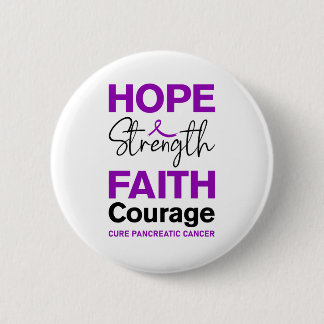 Badge Rond 5 Cm Hope Strength Faith Cure Purple Pancreatic Cancer