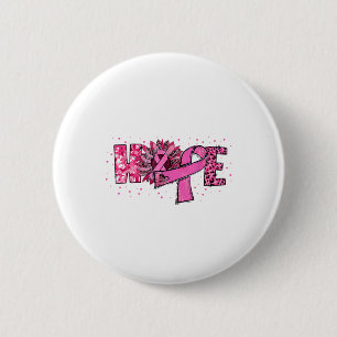 Badge Rond 5 Cm Hope Sunflower Leopard rose Ribbon Cancer du sein 