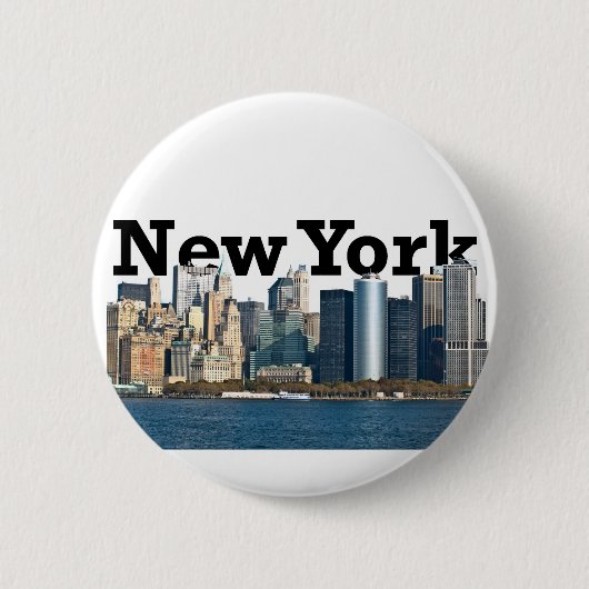Badge Rond 5 Cm Horizon de New York (Devant)
