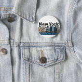 Badge Rond 5 Cm Horizon de New York (En situation)