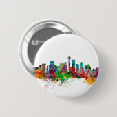 Badge Rond 5 Cm Horizon de Seattle Washington (Devant & derrière)
