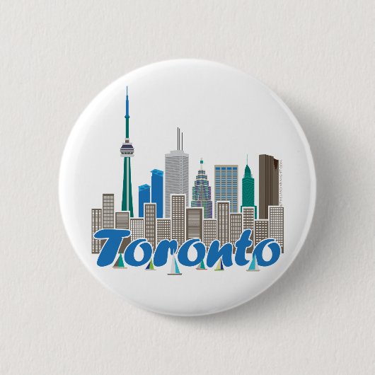 Badge Rond 5 Cm Horizon de Toronto (Devant)