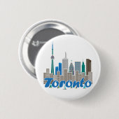 Badge Rond 5 Cm Horizon de Toronto (Devant & derrière)