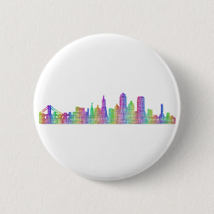 Badge Rond 5 Cm Horizon de ville de San Francisco
