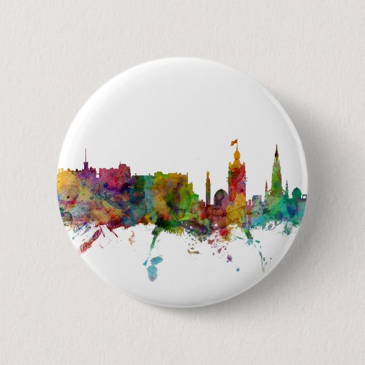 Badge Rond 5 Cm Horizon d'Edimbourg Ecosse (Devant)