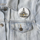 Badge Rond 5 Cm Horloge de rotation d'hypnose (En situation)