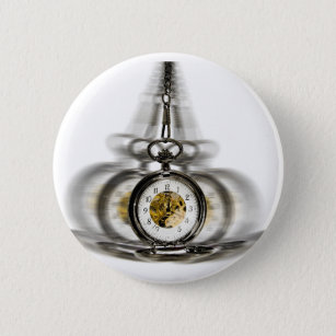 Badge Rond 5 Cm Horloge de rotation d'hypnose