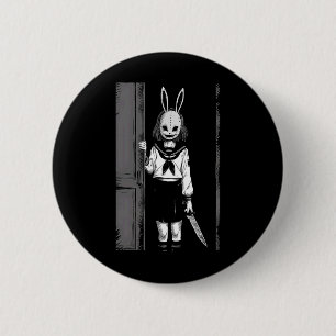 Badge Rond 5 Cm Horreur Déplaisante fille Bunny Masque Slasher Hal