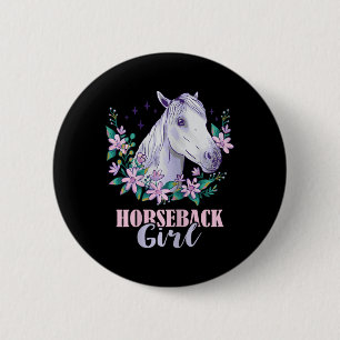 Badge Rond 5 Cm Horseback Girl Horseback équitation Cheval Lover E
