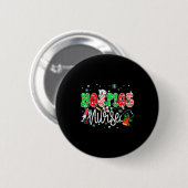 Badge Rond 5 Cm Hosce Nurse Funny Xmas Light Stethoscope Christmas (Devant & derrière)
