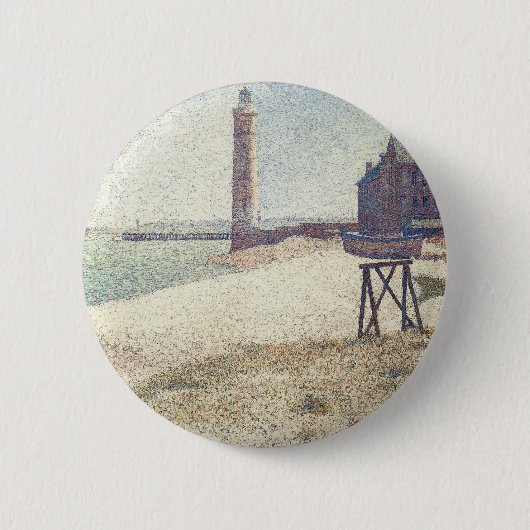 Badge Rond 5 Cm Hospice et phare, Honfleur par Georges Seurat (Devant)