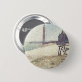 Badge Rond 5 Cm Hospice et phare, Honfleur par Georges Seurat (Devant & derrière)