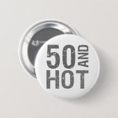 Badge Rond 5 Cm Hot 50th Birthday (Devant & derrière)