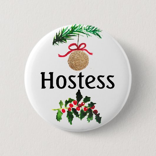 Badge Rond 5 Cm Hôte Noël nuptiale cadeaux Mariages (Devant)