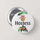 Badge Rond 5 Cm Hôte Noël nuptiale cadeaux Mariages (Devant & derrière)