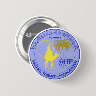 Badge Rond 5 Cm Hôtel de voyage vintage Ribat à Monastir, Tunisie