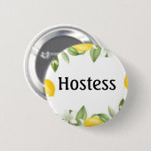 Badge Rond 5 Cm Hôtesse Citrons Réceptions de mariage Cadeaux Mari (Devant & derrière)