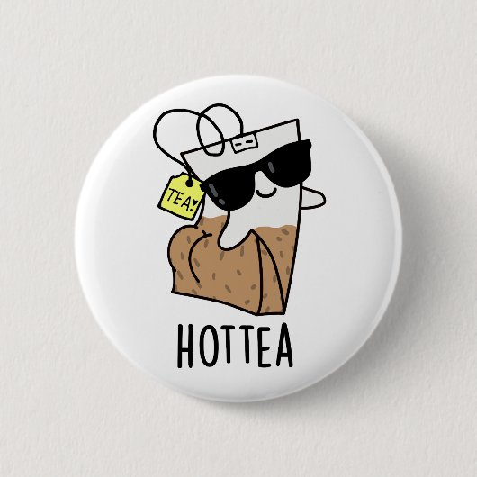 Badge Rond 5 Cm Hottea Funny Hot Tea Pun  (Devant)