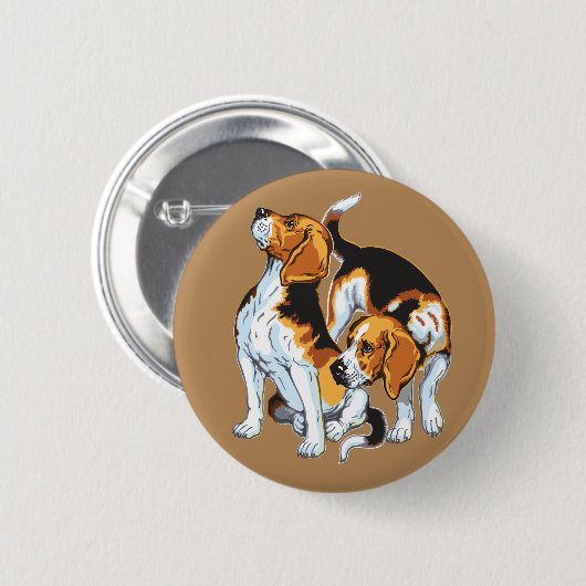 Badge Rond 5 Cm Hound beagle (Devant & derrière)