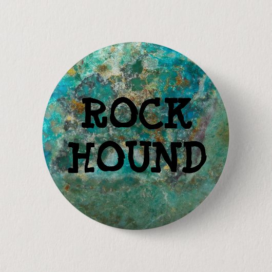 Badge Rond 5 Cm Hound de pierre minérale bleu Chrysocolla (Devant)